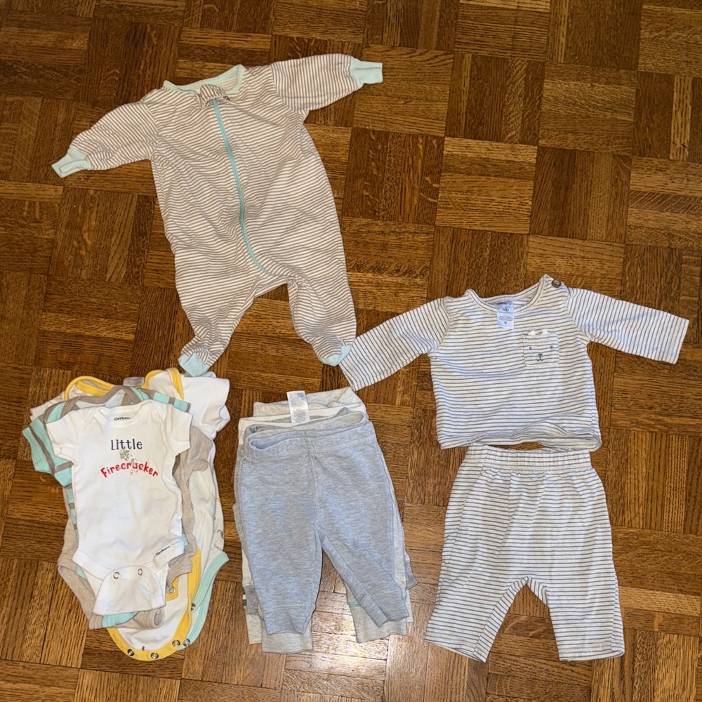 Bundle of newborn clothes